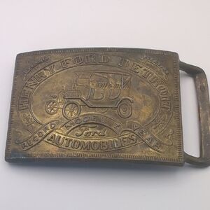Vintage Ford Brass Belt Buckle